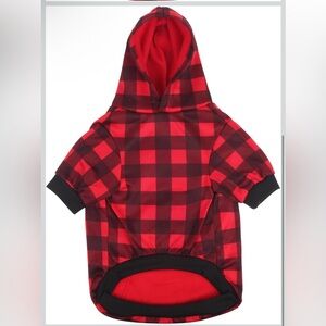 NIP Red Black Buffalo Plaid Dog Sweater Size S